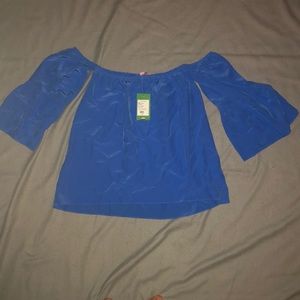 Lilly Pulitzer blue silk top